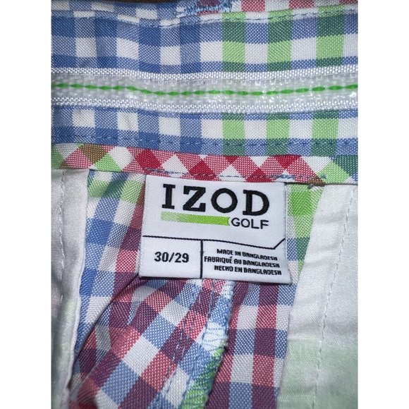Izod Gingham Blue, Pink, Green Golf Pants Men Size 30/29 - Picture 5 of 7